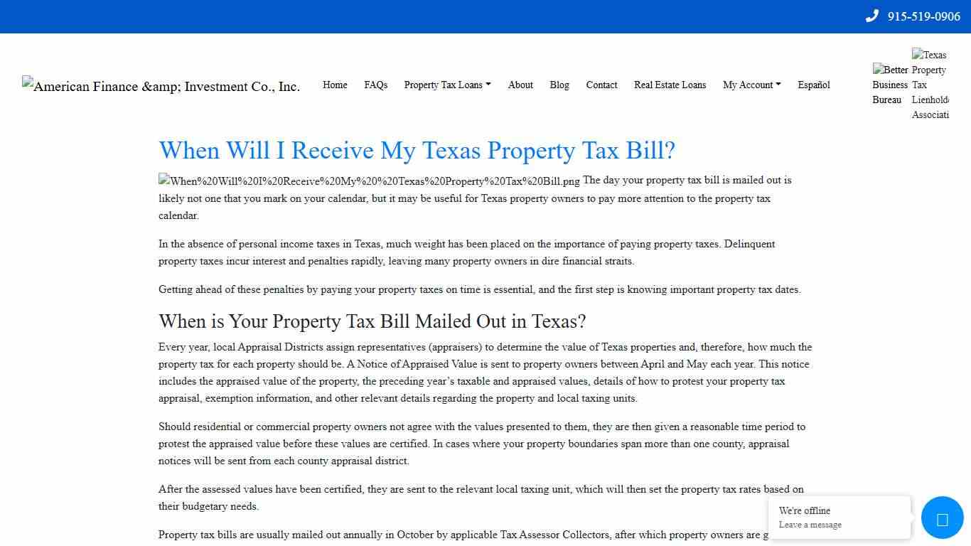 When to Expect Your Texas Property Tax Bill in the Mail