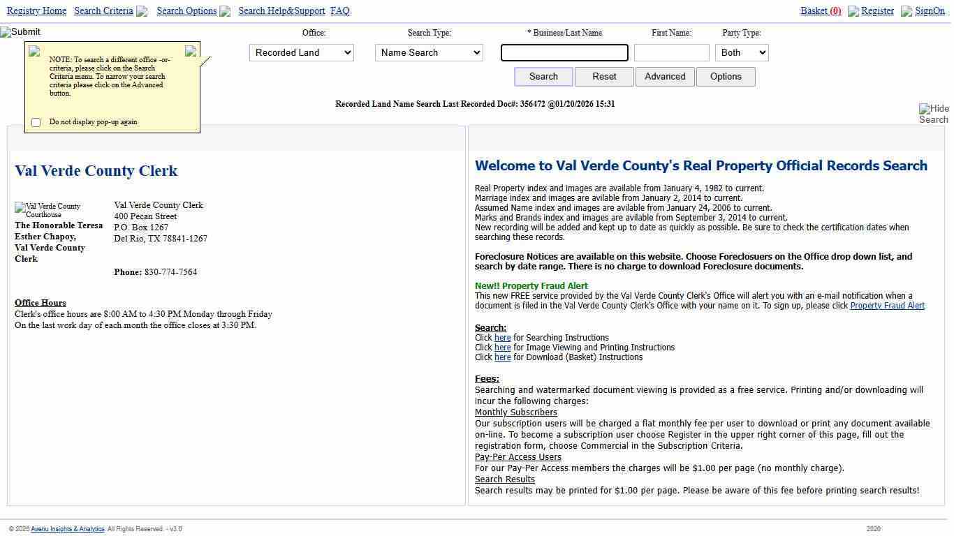 Welcome to 20/20 Perfect Vision Land Records I2