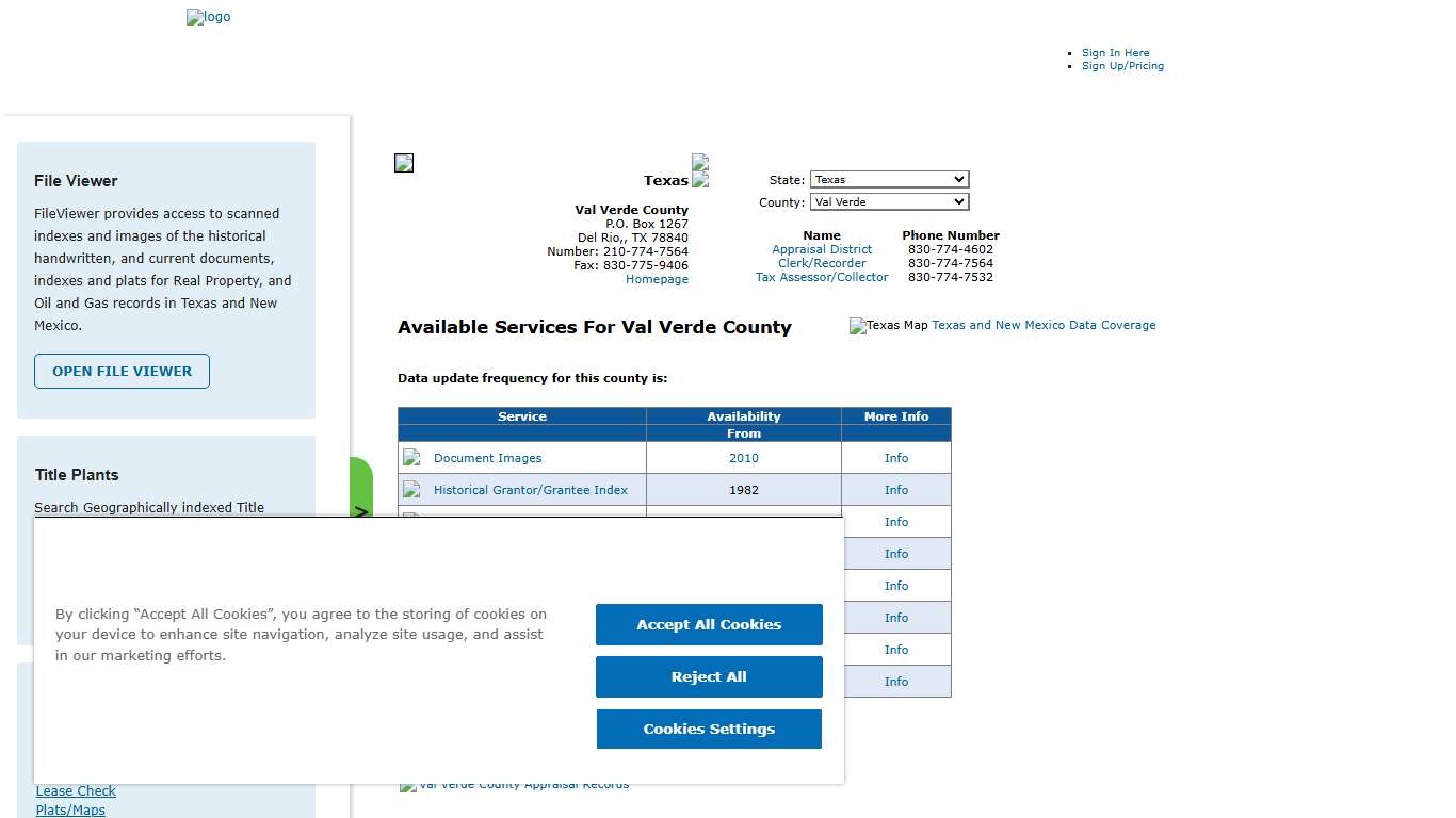 Search Val Verde County Public Property Records Online | CourthouseDirect.com